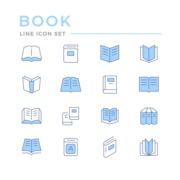 Establecer iconos de línea de color del libro — Vector de stock