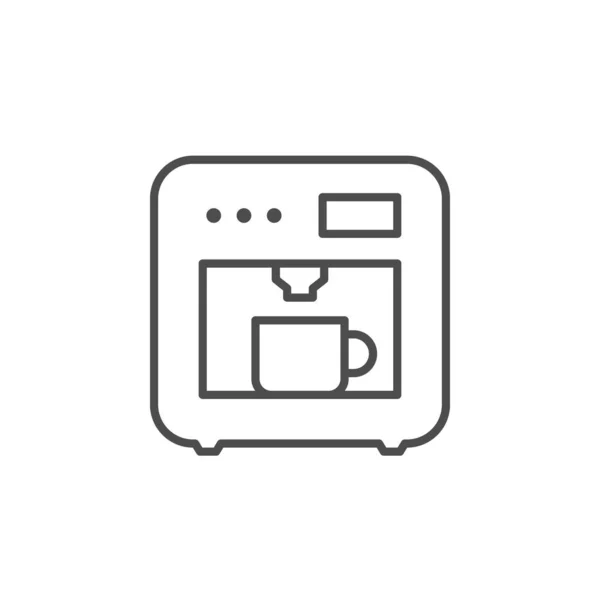 Koffiemachine omtrek pictogram — Stockvector