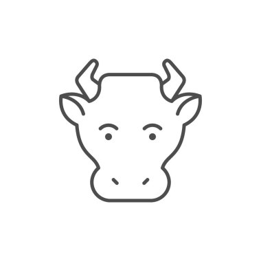 İnek çizgisi simgesi veya evcil hayvan konsepti
