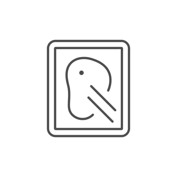 Bife no ícone do contorno da linha do pacote — Vetor de Stock