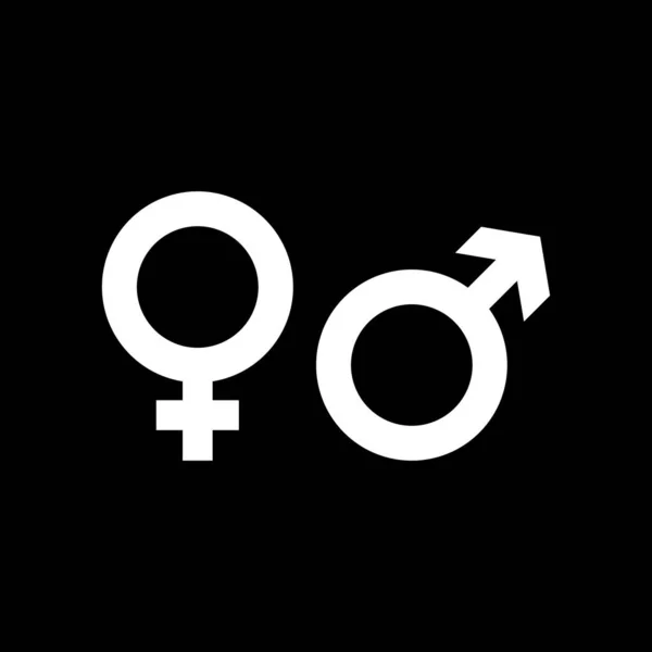 Genderpictogram en mannelijk, vrouwelijk symbool — Stockvector