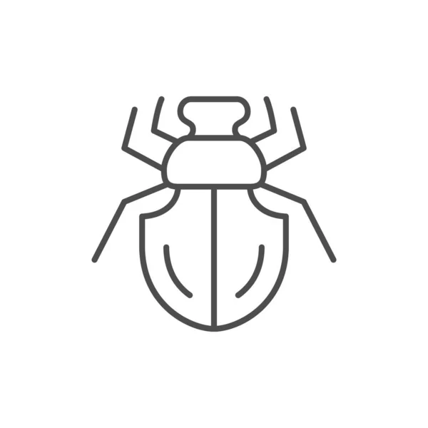 Bug line outline icon or insect concept - Stok Vektor