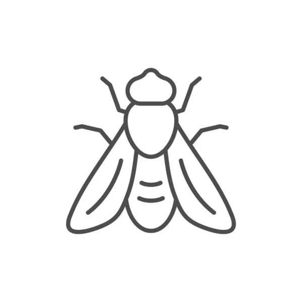 Bee line outline icon and insect concept — Stock Vector
