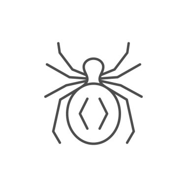 Örümcek çizgisi ana hatları simgesi veya böcek konsepti