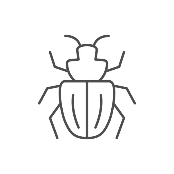 Bug line outline icon or insect concept — Vetor de Stock