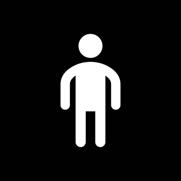 Man glyph pictogram en mannelijk symbool — Stockvector