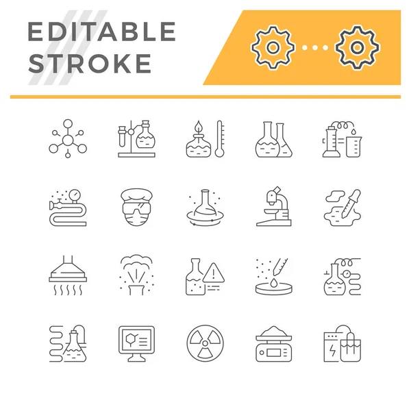 Stel lijn pictogrammen van chemische lab — Stockvector