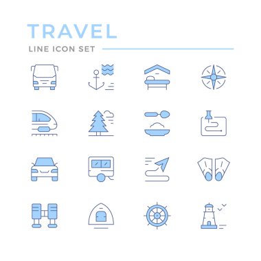 Seyahatin renk çizgisi simgelerini ayarla