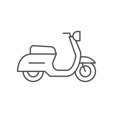 Retro scooter çizgisi ana hatları simgesi