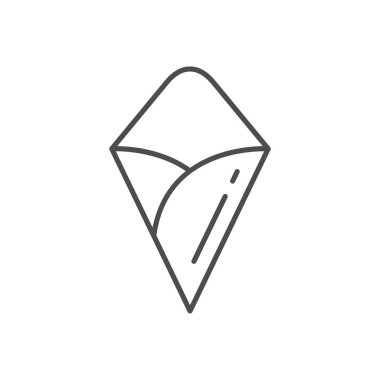 Yemek kağıdı kornet çizgisi ana hatları simgesi