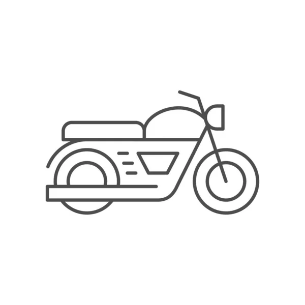 Clásico icono del contorno de la línea de motocicleta — Vector de stock