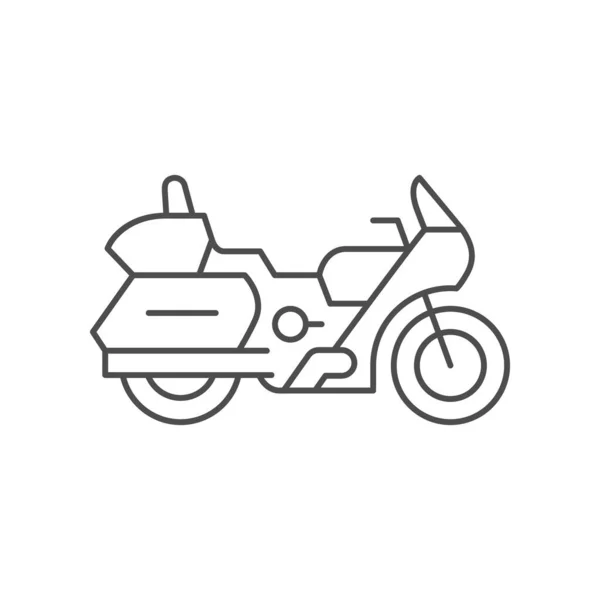 Touring motocicleta linha esboço ícone — Vetor de Stock