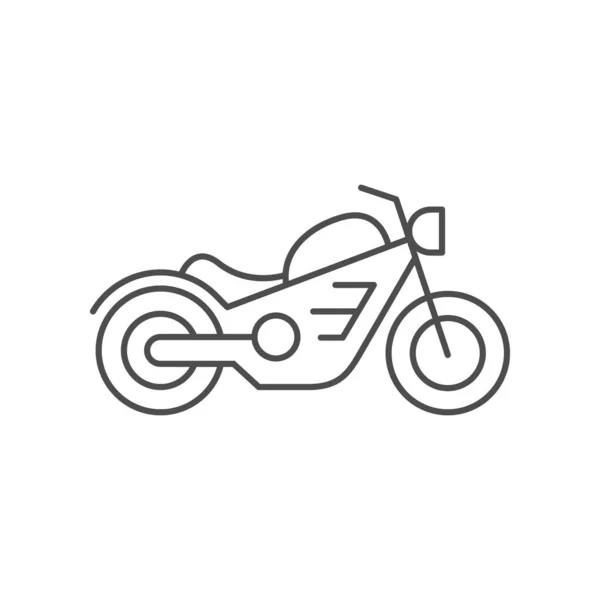 Cruiser motorcycle line outline icon — Stock Vector