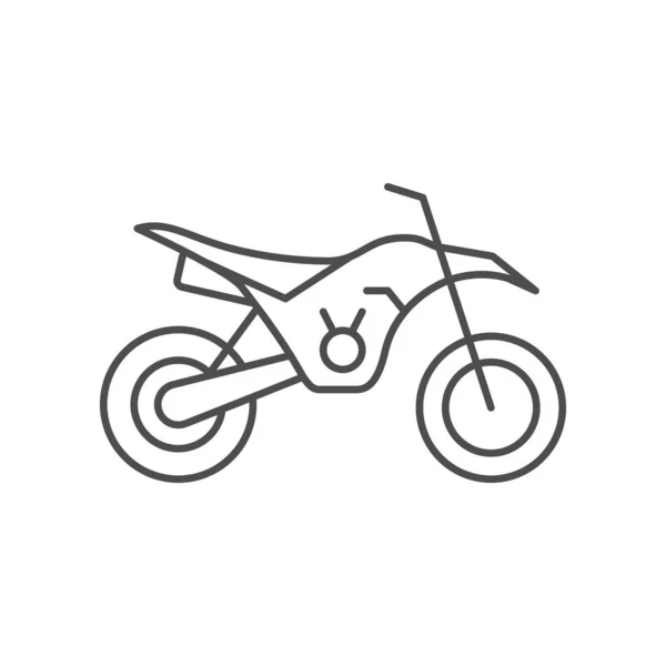 Icono de contorno de línea de motocicleta cruzada — Vector de stock