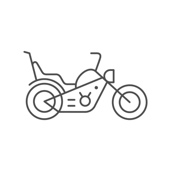 Chopper motorcycle line outline icon — Stock Vector