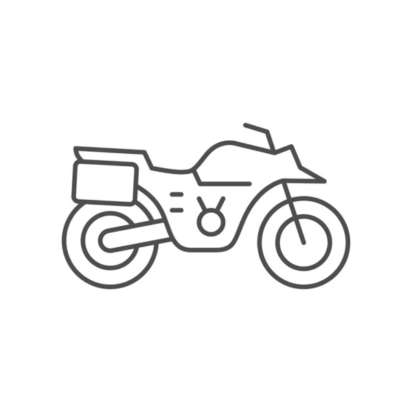 Aventura línea de la motocicleta icono contorno — Archivo Imágenes Vectoriales