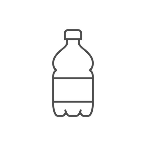 Значок контура линии пластиковой бутылки — стоковый вектор