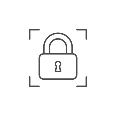 Asma kilit çizgisi simgesi ve güvenlik kavramı