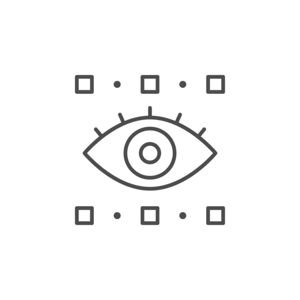Значок контура линии опознавания глаз — стоковый вектор