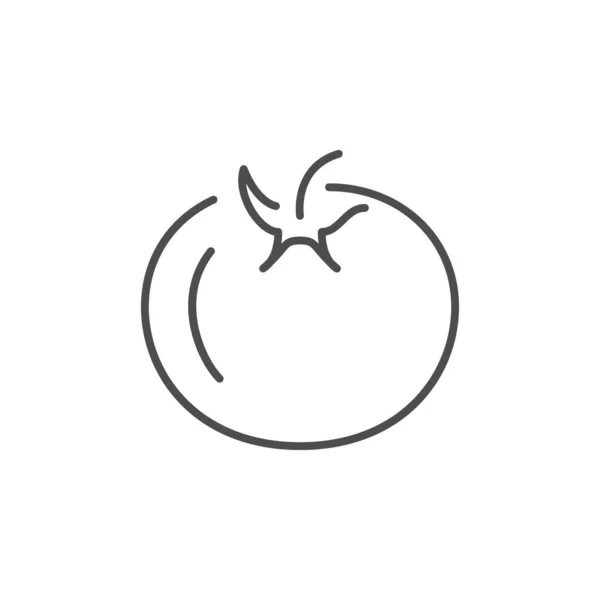 Томатная линия икона или овощная концепция — стоковый вектор