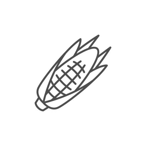 Ícone de linha de milho ou conceito vegetal —  Vetores de Stock