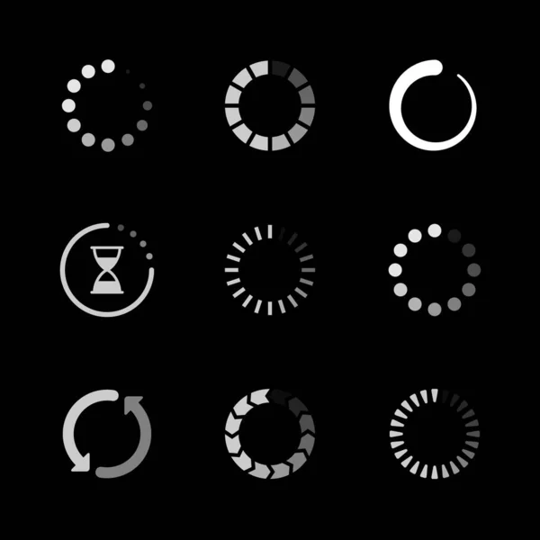 Définir des icônes de progression de chargement — Image vectorielle