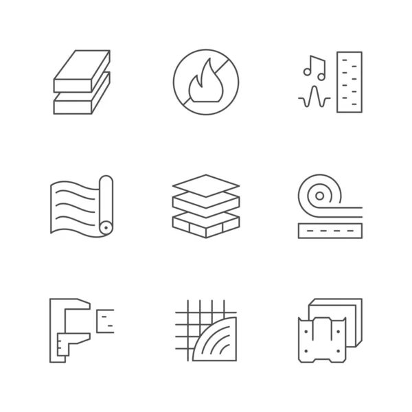 Set line icons of insulation — Stock Illustration Set line icons of insulation Stock Vector