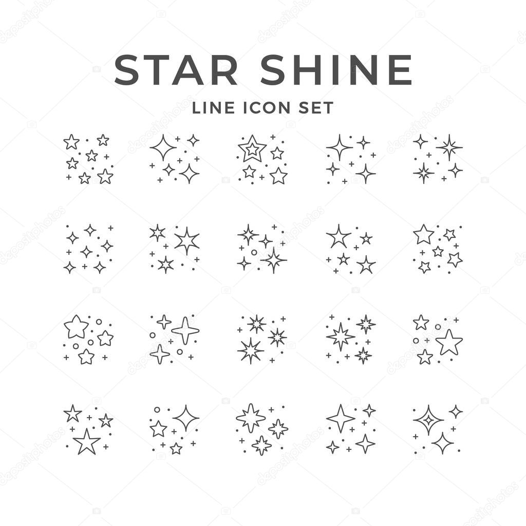 Set icons of star shine