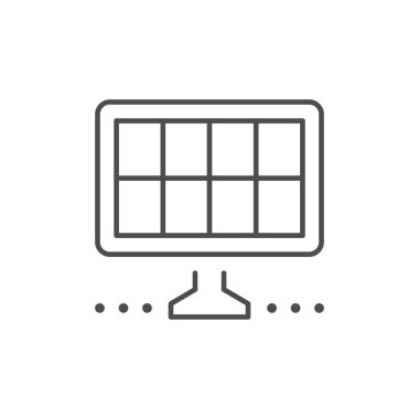 Güneş paneli çizgi ana hatları simgesi