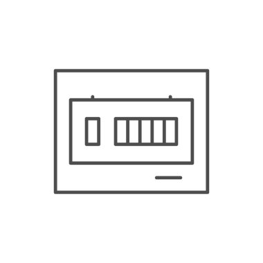 Elektrik paneli çizgi ana hatları simgesi