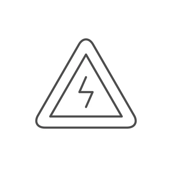 Icona del contorno della linea di avvertimento elettrico — Vettoriale Stock