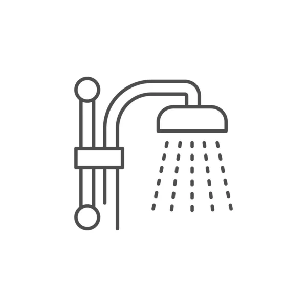 Shower line icon or bath concept — Stock Vector