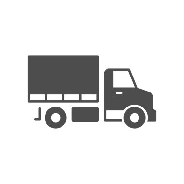 Kargo van glyph simgesi veya lojistik kavram