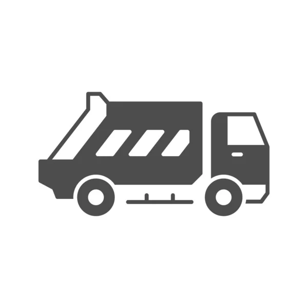 Ikon glif truk sampah atau mobil layanan perkotaan - Stok Vektor