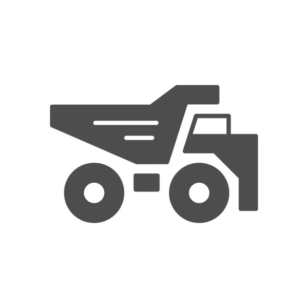 Mijnbouw dump truck glyph icoon — Stockvector