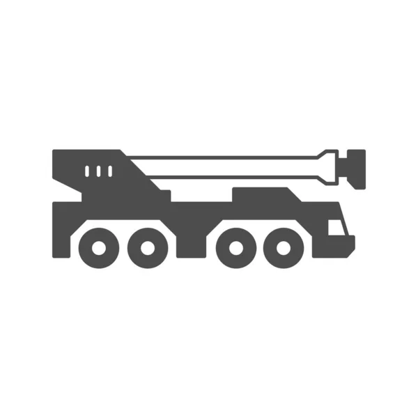 Camión móvil icono de la grúa glifo — Vector de stock