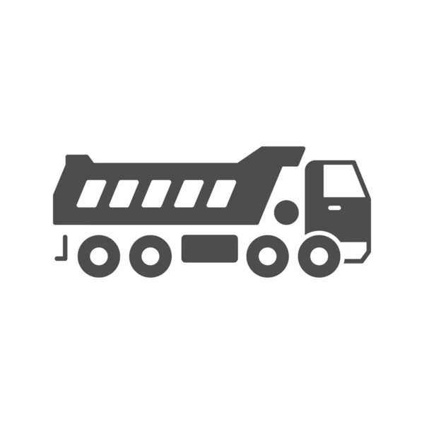 Dump truck glyph icon or industrial vehicle sign — Stockový vektor