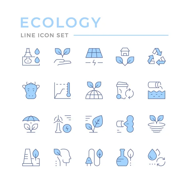 Set color line icons of ecology — Stock Vector