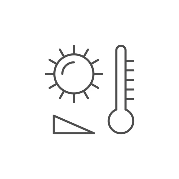 Icono de contorno de línea de temperatura de calefacción — Archivo Imágenes Vectoriales