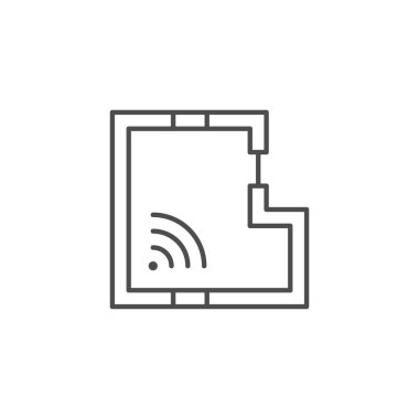 Ev kablosuz bağlantı çizgisi simgesi