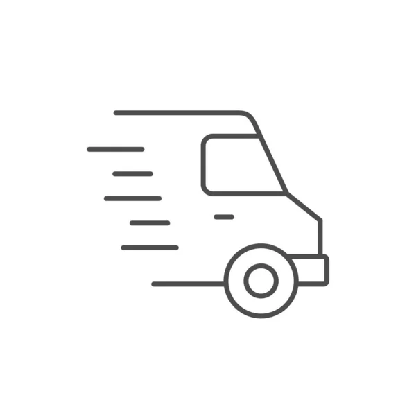 Delivery van line outline icon — Stock Vector