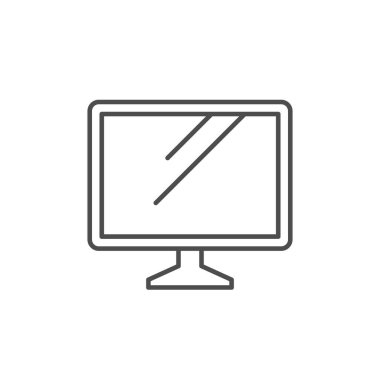 Bilgisayar monitörü satır simgesi veya pc konsepti