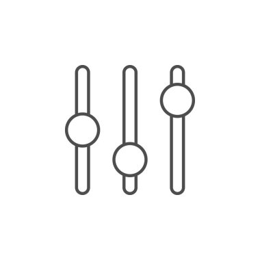 Ayarlar kaydırma çizgisi ana simgesi beyaz üzerinde izole