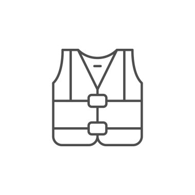 Can yeleği çizgi ana hatları simgesi