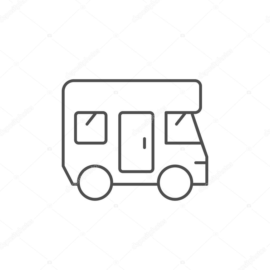 Mobile home or camper line icon