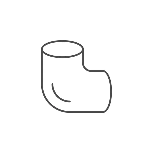 Tube angle ligne contour icône — Image vectorielle