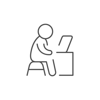 Masa başı simgesindeki kişi beyazda izole edildi