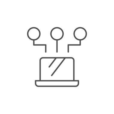 Uzaktan çalışma çizgisi ana simgesi beyaza izole edildi