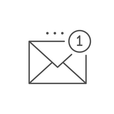 Gelen iletisi çizgisi simgesi beyaza izole edildi