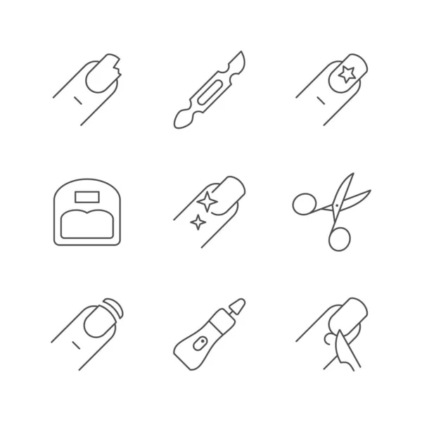 Stel lijn pictogrammen van nagels — Stockvector